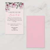 レシピ要求 |ピンクフローラブライダルシャワー エンクロージャーカード (正面/裏面)