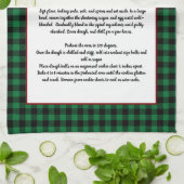 レシピ記念クリスマスクッキーグリーンプレイド キッチンタオル (折り畳み)