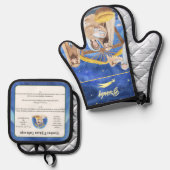 レシピ記念クリスマスクッキーヴィンテージサンタ 鍋つかみ&鍋敷きセット (正面/裏面)