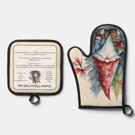 レシピ記念クリスマスクッキーヴィンテージ格言 鍋つかみ&鍋敷きセット (正面)