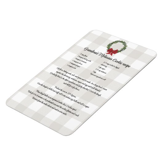 レシピ記念クリスマスクッキー赤い緑の格子柄 マグネット (左側)