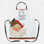 レシピ記念クリスマスクリスマスヴィンテージサンタクロース エプロン (正面)