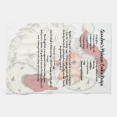 レシピ記念クリスマスクリスマスヴィンテージサンタクロース キッチンタオル (横)