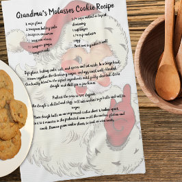 レシピ記念クリスマスクリスマスヴィンテージサンタクロース キッチンタオル