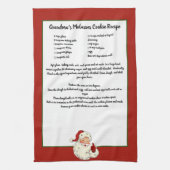 レシピ記念クリスマスクリスマスヴィンテージサンタクロース キッチンタオル (縦)