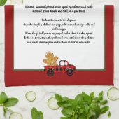 レシピ記念クリスマストラックレッドブラックプレイド キッチンタオル (折り畳み)