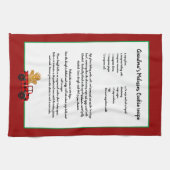 レシピ記念クリスマストラックレッドブラックプレイド キッチンタオル (横)