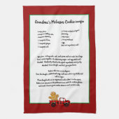 レシピ記念クリスマストラックレッドブラックプレイド キッチンタオル (縦)