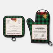 レシピ記念クリスマスレッドグリーンジンジャーブレッド 鍋つかみ&鍋敷きセット (正面)