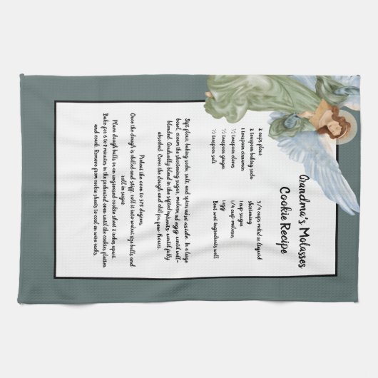 レシピ記念メリークリスマスエンジェルCookie キッチンタオル (横)