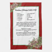 レシピ記念品レッドクリスマスピンコーングリーン キッチンタオル (縦)