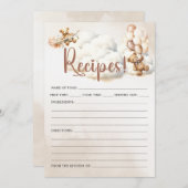 レシピ赤ちゃんシャワーゲームかわいいクマ 招待状 (正面/裏面)