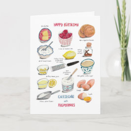 レシピ赤と黄色の誕生日チーズケーキ カード