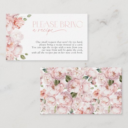 レシピ赤面ピンクのフローラシャワーを持って来て エンクロージャーカード (正面/裏面)