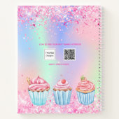 レシピ赤面ピンクベーキンググリッターカップケーキ名 ノートブック (裏面)