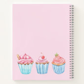 レシピ赤面ピンクベーキングブルーカップケーキ名 ノートブック (裏面)