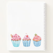 レシピ赤面ピンクベーキングブルーカップケーキ名 ノートブック (裏面)