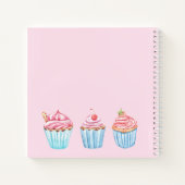 レシピ赤面ピンクベーキングブルーカップケーキ名 ノートブック (裏面)