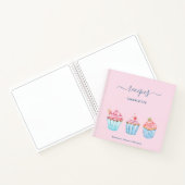 レシピ赤面ピンクベーキングブルーカップケーキ名 ノートブック (内部)