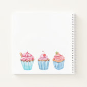 レシピ赤面ピンクベーキングブルーカップケーキ名 ノートブック (裏面)