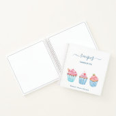 レシピ赤面ピンクベーキングブルーカップケーキ名 ノートブック (内部)