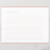 レシピ |エレガント赤面ピンクフェミニンレシピカード (裏面)