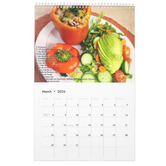 レシピ カレンダー (3月 2026)