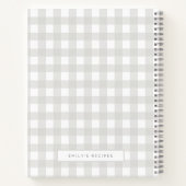 レシピ |ギンガムパターングレーと白 ノートブック (裏面)