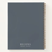 レシピ |シックエレガントな石灰色洗練された ノートブック (裏面)