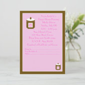 レシピ ブライダルシャワー 招待状 - ピンク (スタンド正面)