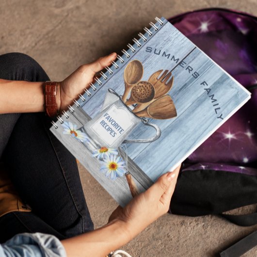 レシピ 料理本 水彩画 調理器具 木材 デイジー ノートブック