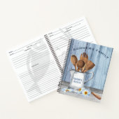 レシピ 料理本 水彩画 調理器具 木材 デイジー ノートブック (内部)