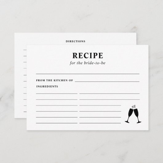 レシピfor花嫁ブライダルシャワー エンクロージャーカード (正面/裏面)