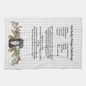 レシピKeepsake写真とフローラtan gray plaid キッチンタオル (横)