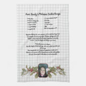 レシピKeepsake写真とフローラtan gray plaid キッチンタオル (縦)