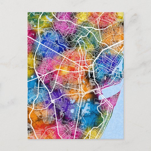 レシフェブラジルの都市の地図 ポストカード (正面)