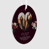 レシンプルッドカスタムハートの形をしたカップルの贈り物 オーナメント (正面)