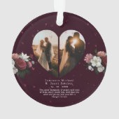 レシンプルッドカスタムハートの形をしたカップルの贈り物 オーナメント (裏面)