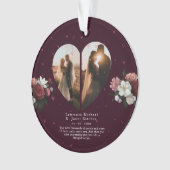 レシンプルッドカスタムハートの形をしたカップルの贈り物 オーナメント (正面)