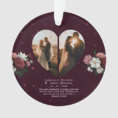 レシンプルッドカスタムハートの形をしたカップルの贈り物 オーナメント (正面)