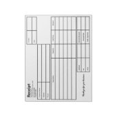 レシートモノクロシンプルビジネステンプレート ノートパッド (回転)