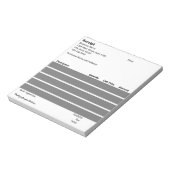 レシートモノクロ基本ビジネステンプレート ノートパッド (回転)