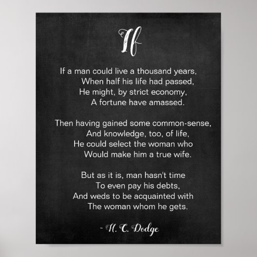 レジもしナルド・H・C・ドッジ・ブラック&ホワイトの詩 ポスター (正面)