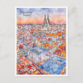 レジェンスバーグドイツヴィンテージ旅行水の色 ポストカード (正面)