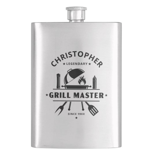 レジェンダリーグリルマスター BBQ 名前入り フラスク (正面)