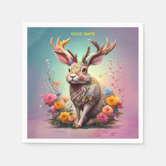 レジェンダリージャッカロおもしろいーヴィンテージレトロホラー スタンダードカクテルナプキン (正面)