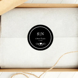 レジェントブラックキャット結婚ズイニシャル ラウンドシール