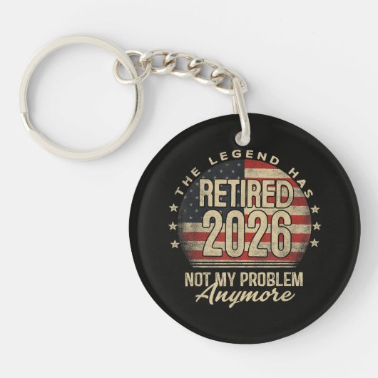 レジェンドが引退 2026 おもしろい キーホルダー (正面)