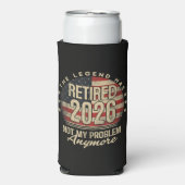 レジェンドが引退 2026 おもしろデザイン スリム缶クーラー (Seltzer正面)