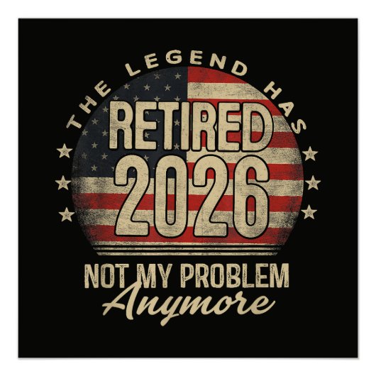 レジェンドが引退 2026 おもしろデザイン ポスター (正面)